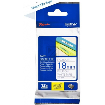 Brother Schriftbandkassette blau/weiß (TZE-243)