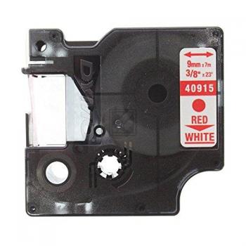 Dymo D1 Schriftband 40915 Standard rot auf weiß 9 mm/7 m