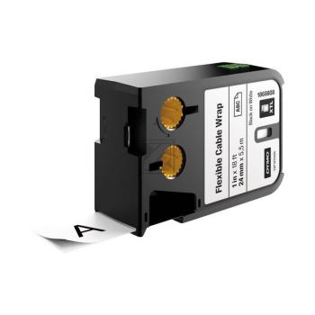 Dymo XTL Kabelumwicklung biegsam 24 mm 5,5 m schwarz auf weiß