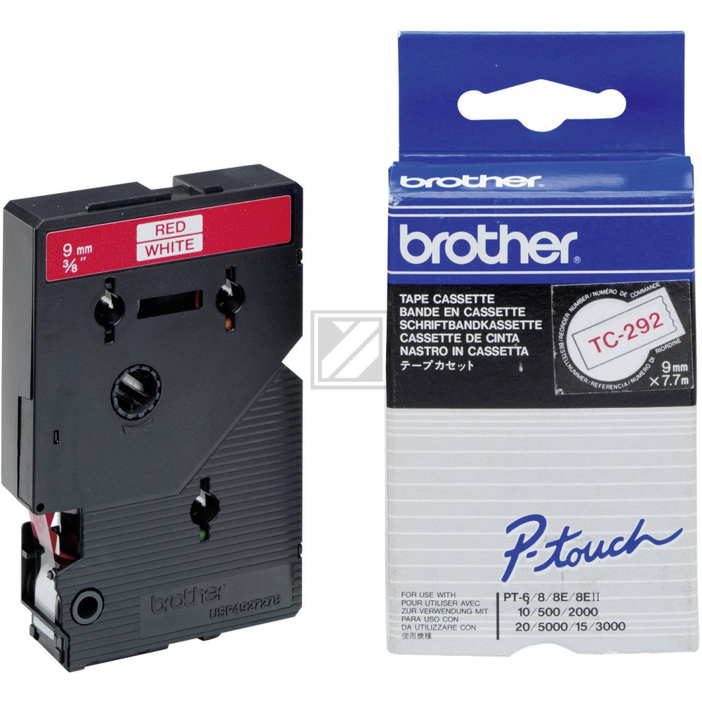 Brother Schriftbandkassette    rot/weiß     (TC-292)
