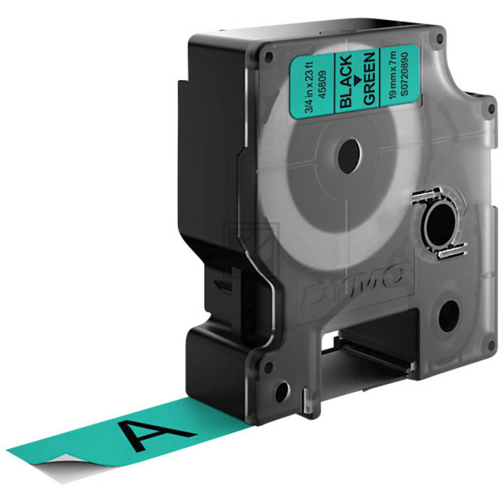 Dymo Schriftbandkassette    schwarz/grün     (45809)