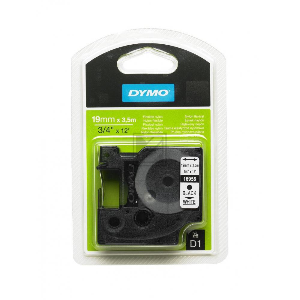 Dymo Schriftbandkassette schwarz/weiß (S0718050, 16958)