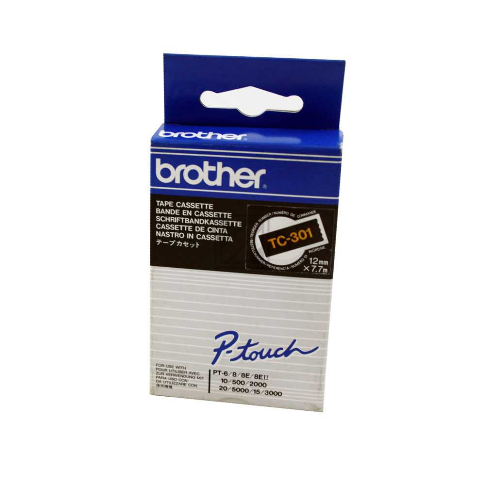 Brother Schriftbandkassette    gold/schwarz     (TC-301)