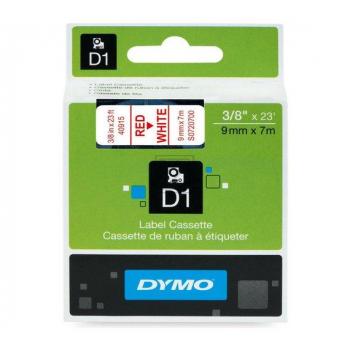 Dymo D1 Schriftband 40915 Standard rot auf weiß 9 mm/7 m