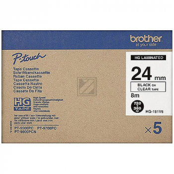 Brother Schriftbandkassette schwarz/transparent (HGE-151V5)