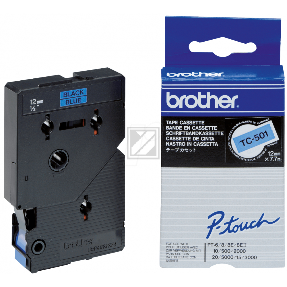 Brother Schriftbandkassette    schwarz/blau     (TC-501)