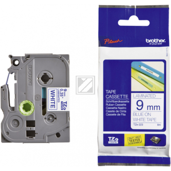 Brother Schriftbandkassette blau/weiß (TZE-223)