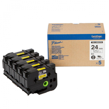 Brother Schriftbandkassette    schwarz/gelb     (HGE-651V5)