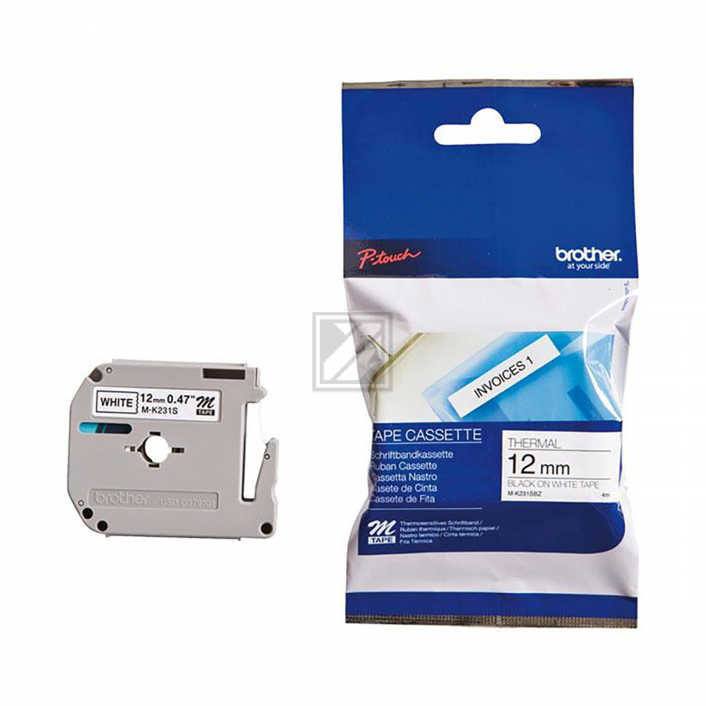 Brother Schriftbandkassette    schwarz/weiß     (M-K231S)