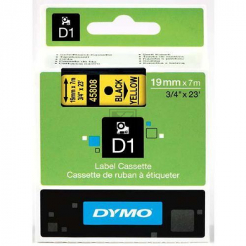 Dymo Schriftbandkassette schwarz/gelb (45808)