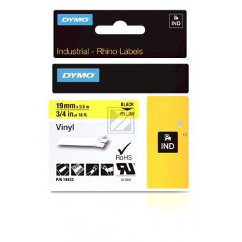 Dymo Farbiges Vinylband 19mm schwarz/gelb (18433)