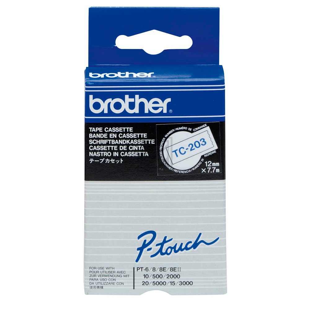 Brother Schriftbandkassette blau/weiß (TC-203)
