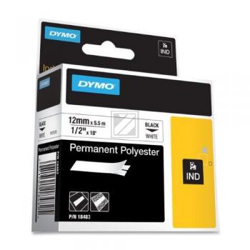 Dymo permanentes Polyesterband 12mm schwarz/weiß (18764)