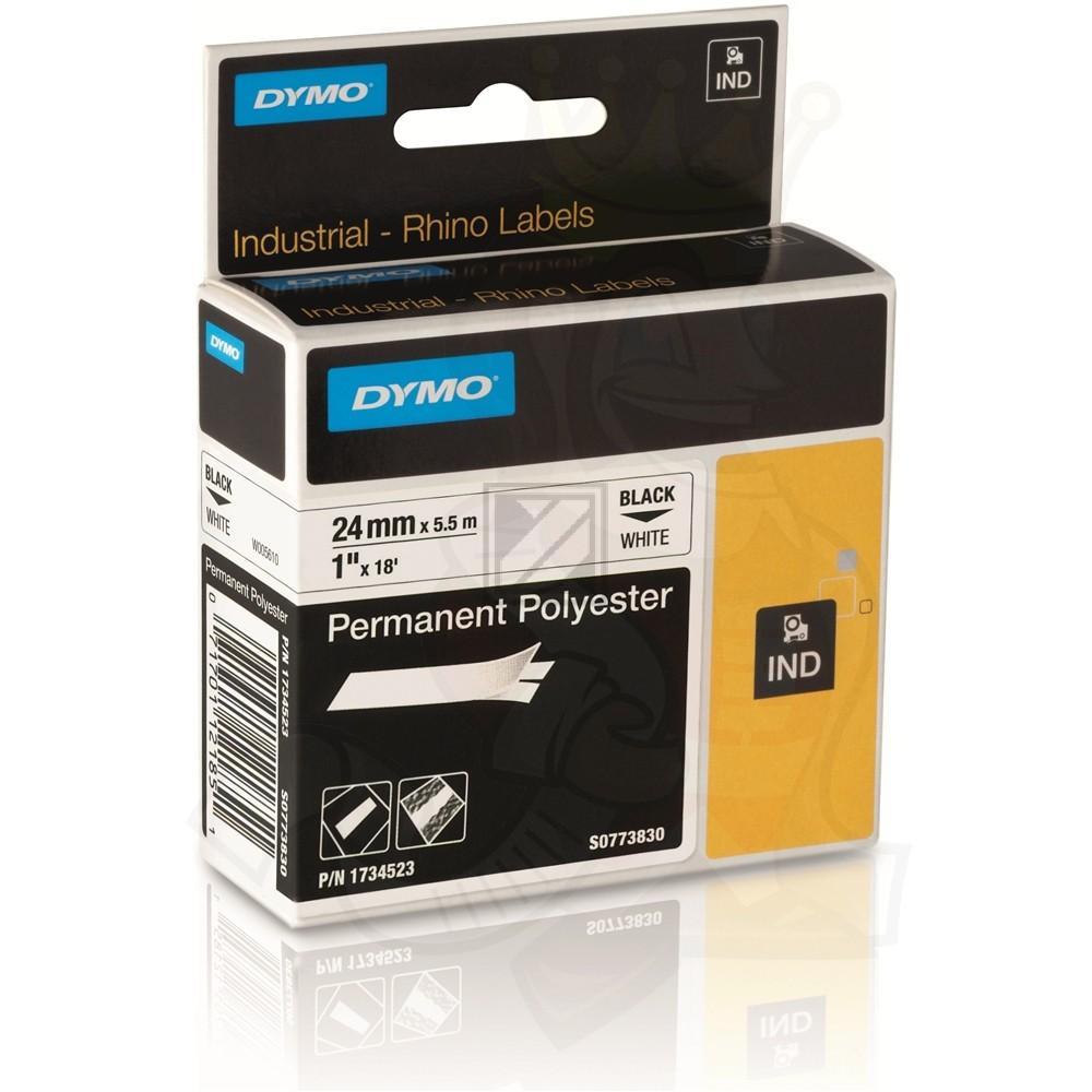Dymo Permanentes Polyesterband 24mm schwarz/weiß (1734523)