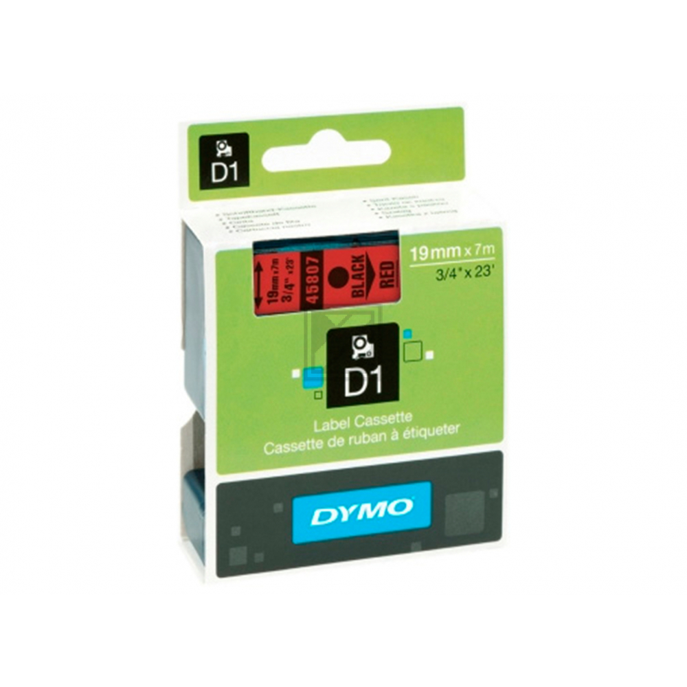 Dymo Schriftbandkassette schwarz/rot (45807)