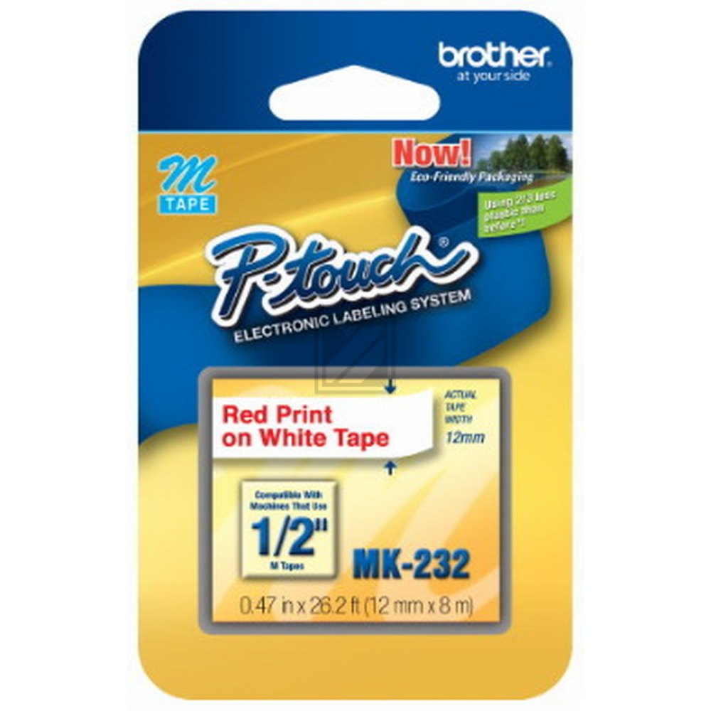 Brother Schriftbandkassette    rot/weiß     (M-K232)