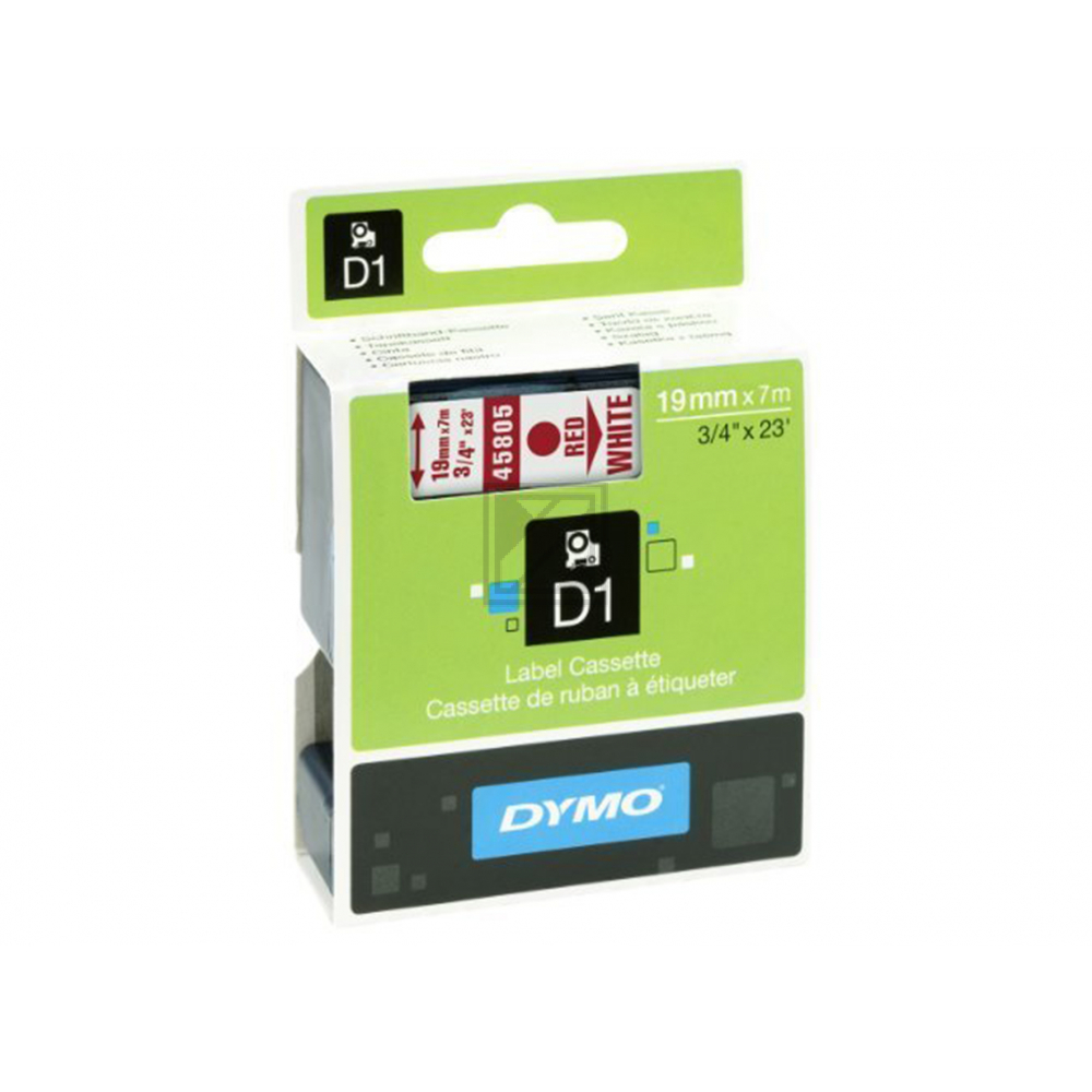 Dymo Schriftbandkassette    rot/weiß     (45805)