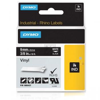 Dymo Farbiges Vinylband 9,0mm weiß/schwarz (1805437)
