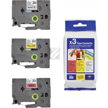 Brother Schriftbandkassette 12,0mm (Set) 3er Pack (TZE-31M3)