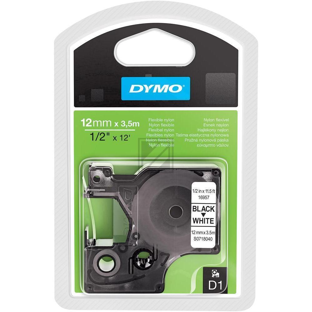 Dymo Schriftbandkassette schwarz/weiß (S0718040, 16957)