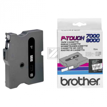 Brother Schriftbandkassette    schwarz/transparent     (TX-131)