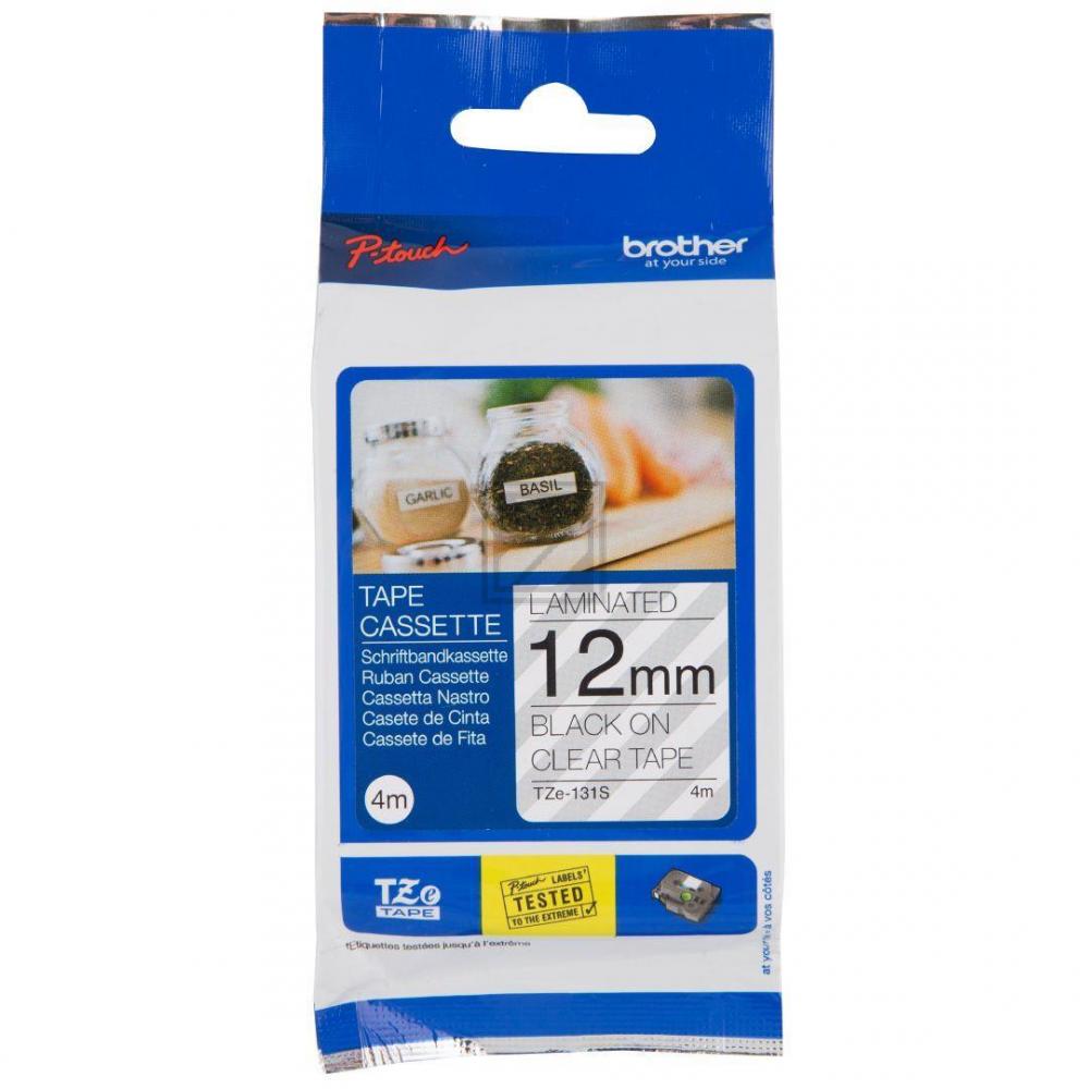 Brother Schriftbandkassette schwarz/transparent (TZE-131S)