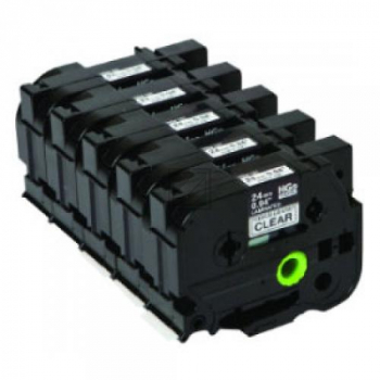 Brother Schriftbandkassette    schwarz/transparent     (HGE-151V5)