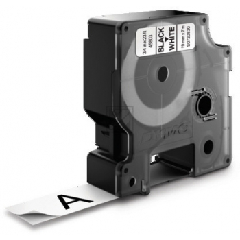 Dymo Schriftbandkassette    schwarz/weiß     (45803)