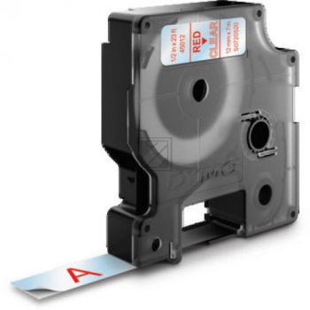 Dymo D1 Schriftband 45012 Standard rot auf transparent 12 mm/7 m