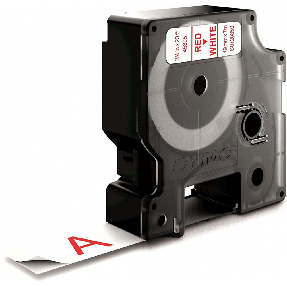 Dymo D1 Schriftband 45805 Standard rot auf weiß 19 mm/7 m