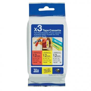 Brother Schriftbandkassette 12,0mm (Set) 3er Pack (TZE-31M3)